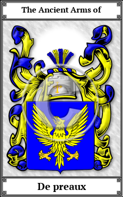 De preaux Family Crest Download (JPG)  Book Plated - 150 DPI